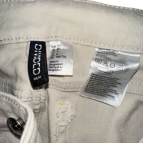 Dividend Brand cream flare leg cotton pants Ladies size 6 - Picture 4 of 9